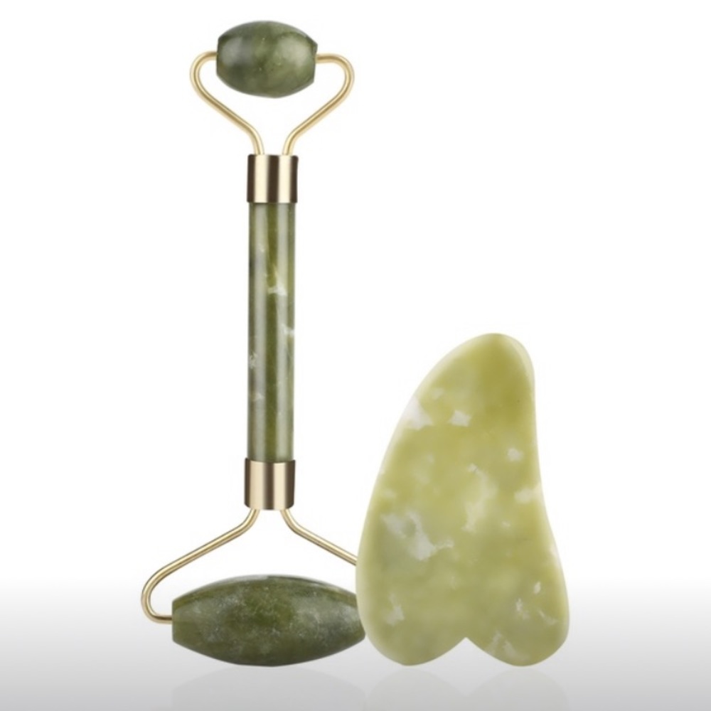 Jade face massage roller set NIB
